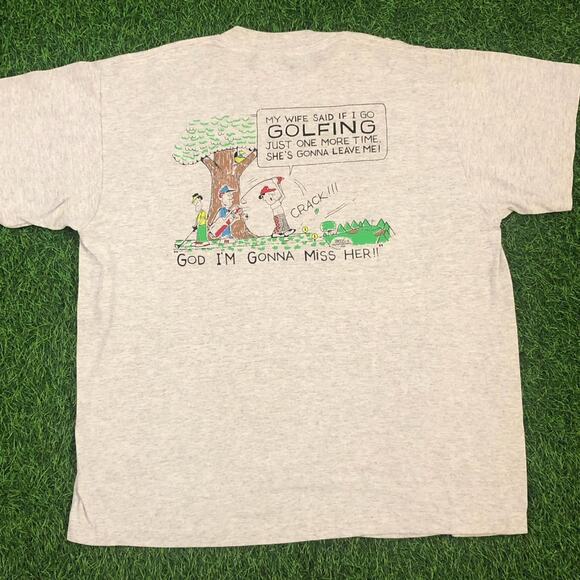 Men's Grey Funny Golf Graphic Meme Tee - Picture 2 of 4